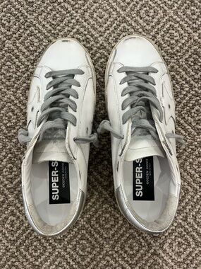 Golden Goose Super-Star White & Silver Women’s Sneakers Size 37